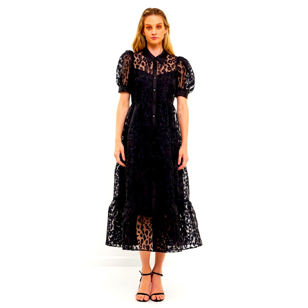 Animal Print Buttondown dress XL NWT